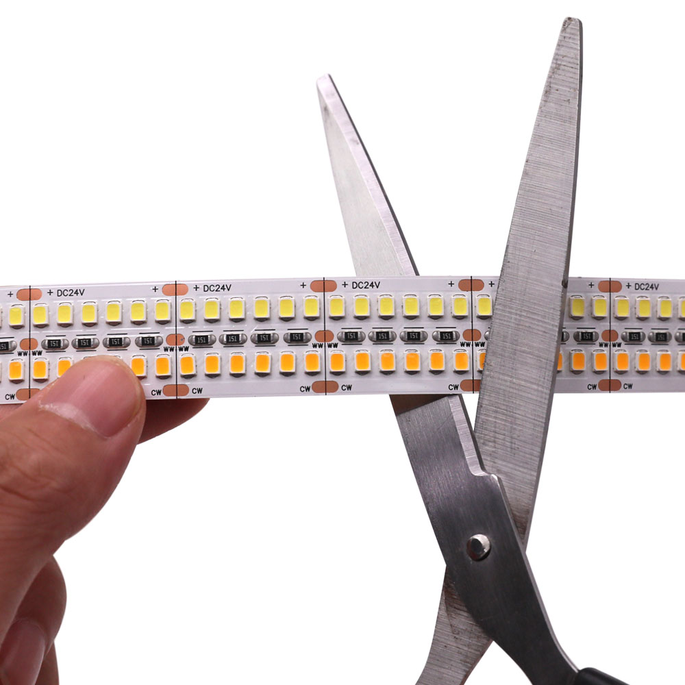 DC24V Double Row 2835SMD 16.4Ft 2400LEDs Super Bright Tunable White LED Strip Lights DC24V Double Row 2835SMD 16.4Ft 2400LEDs Super Bright Tunable White LED Strip Lights